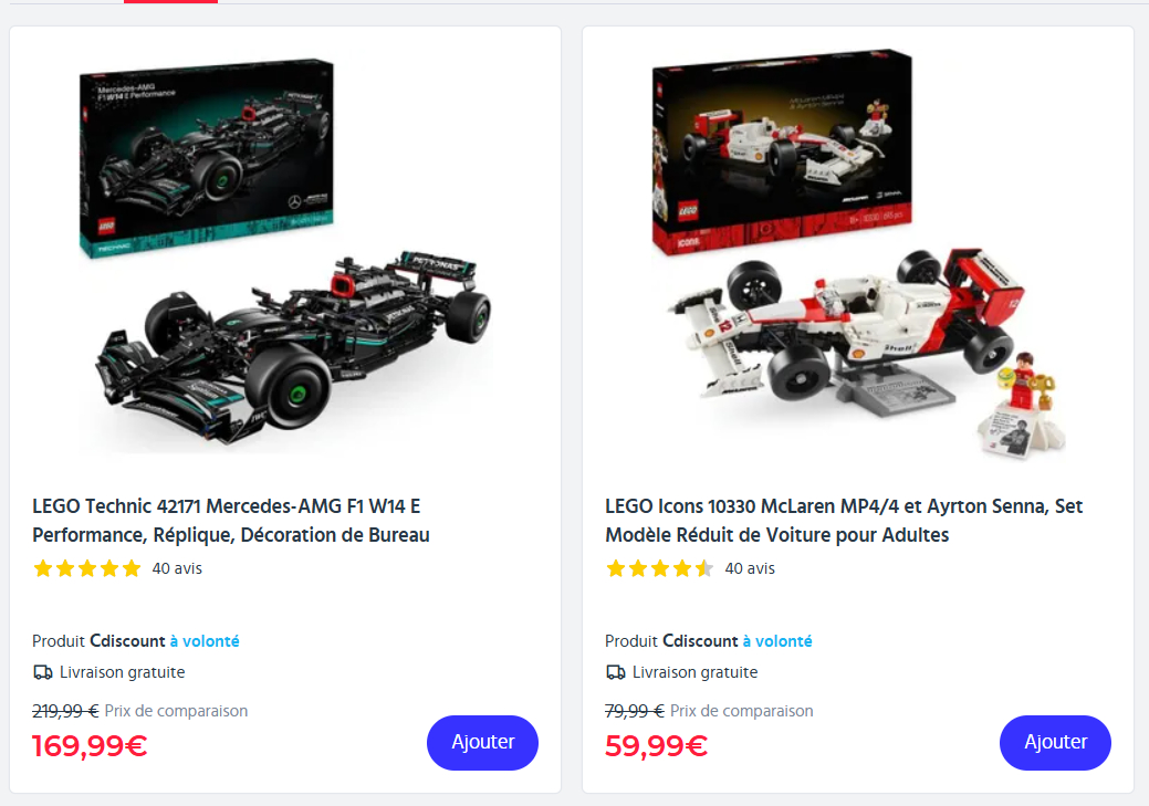 LEGO à -50 % sur le second achat, Légo à moitié prix, à saisir jusqu'au 24 novembre 2024 inclus !